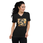 Music Speaks Guitar Roars Unisex Short Sleeve V-Neck T-Shirt - Beyond T-shirts